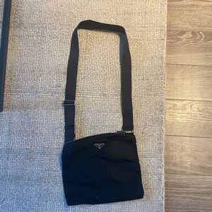 Prada nylon fabric shoulder bag (mailbag).